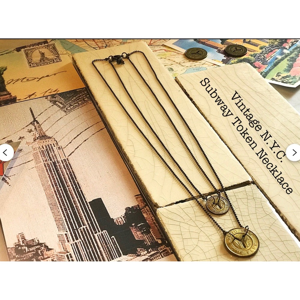 1950's & 1970's NYC Subway Token Double-Strand Necklace| Boho Layering